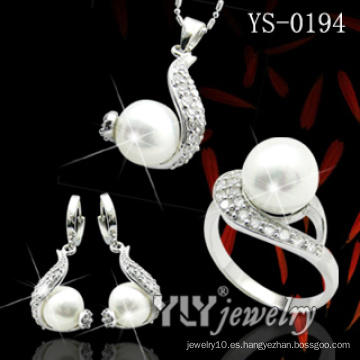 925 plata perla natural conjunto (ys-0194)